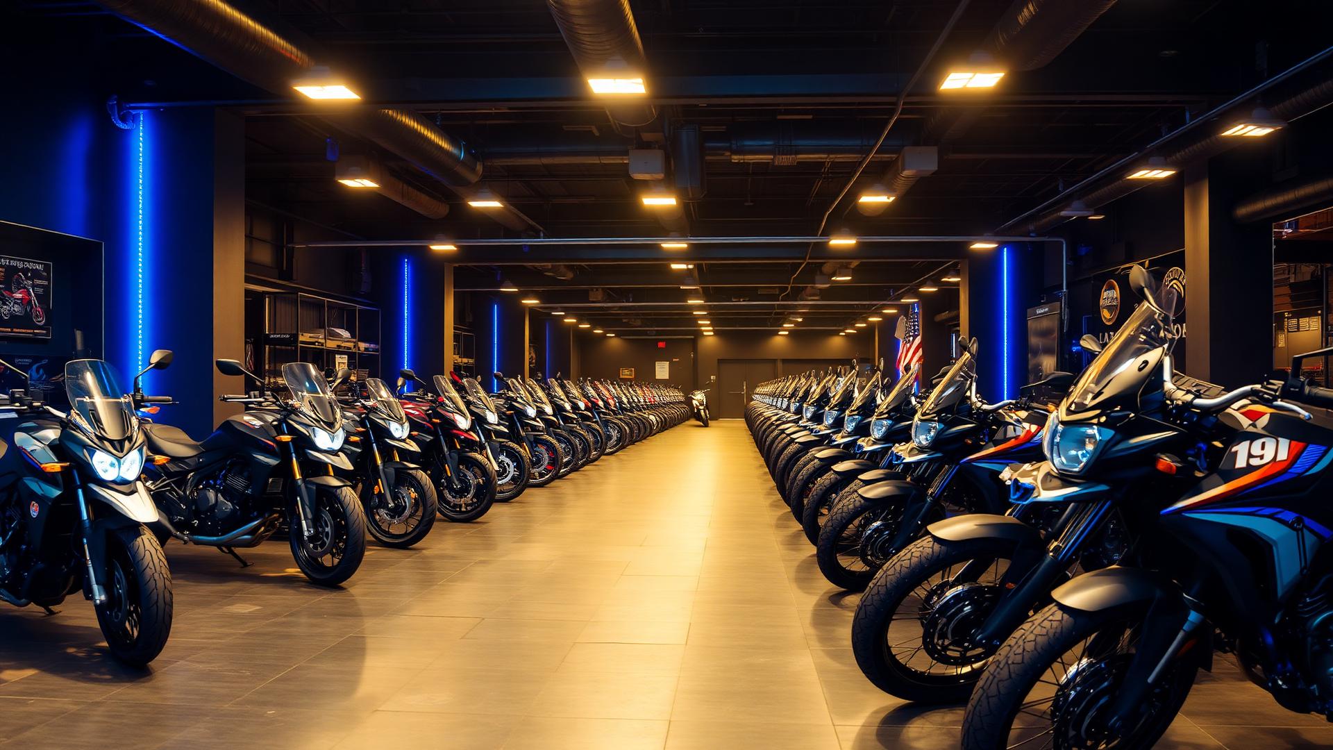 Showroom de Diego Diaz Motos con motos 0KM